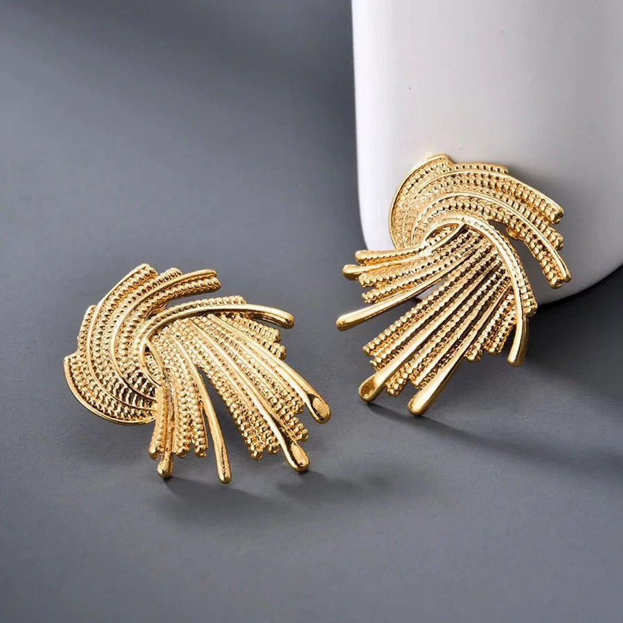 **MAC171 Boucles d'oreilles en métal, design géométrique unique et haut de gamme**