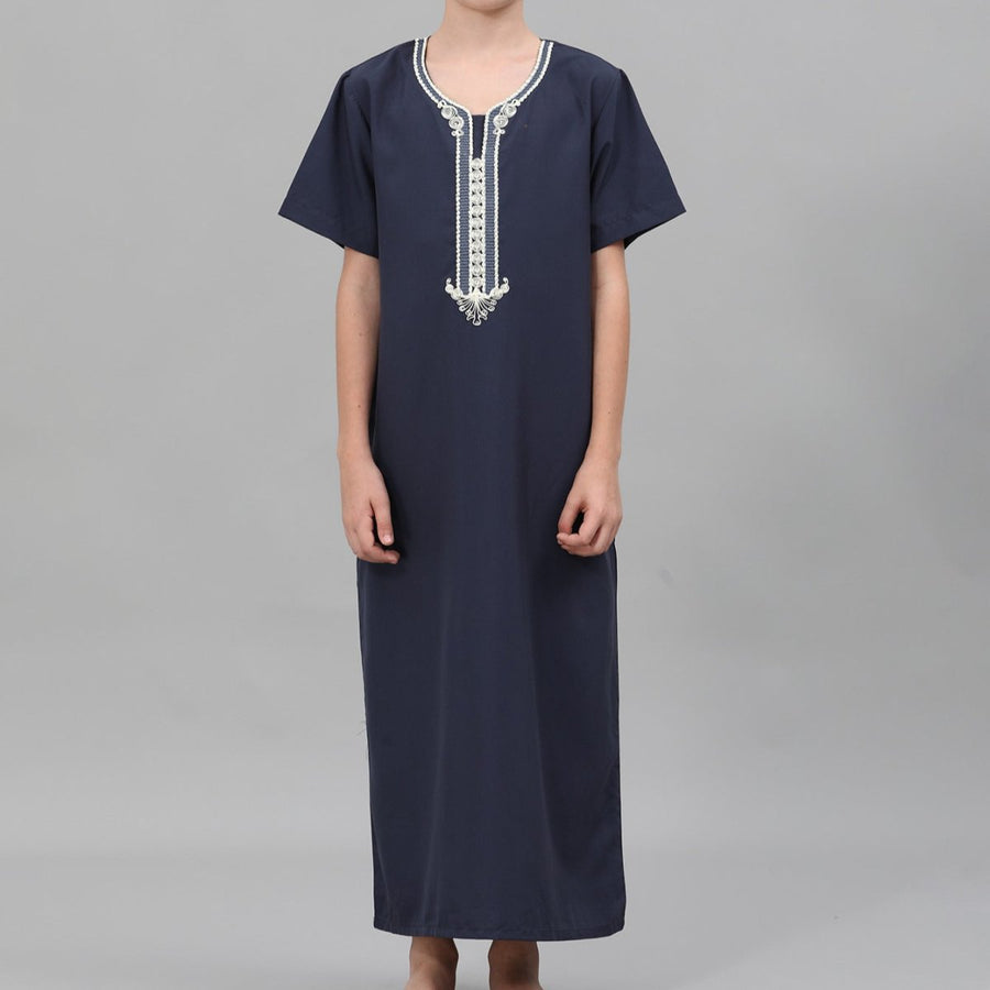 Qamis brodé pour garçon avec col orné (MKB036)