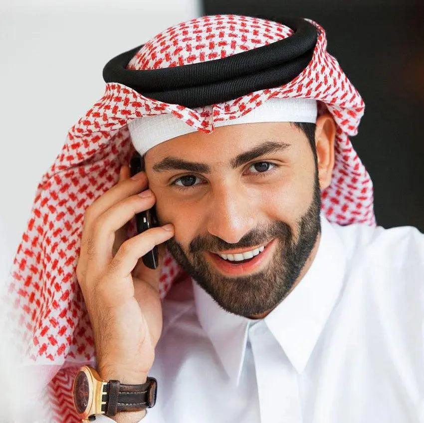 MT008 Turban Homme Chemagh Arabe Keffieh Foulard de Tête