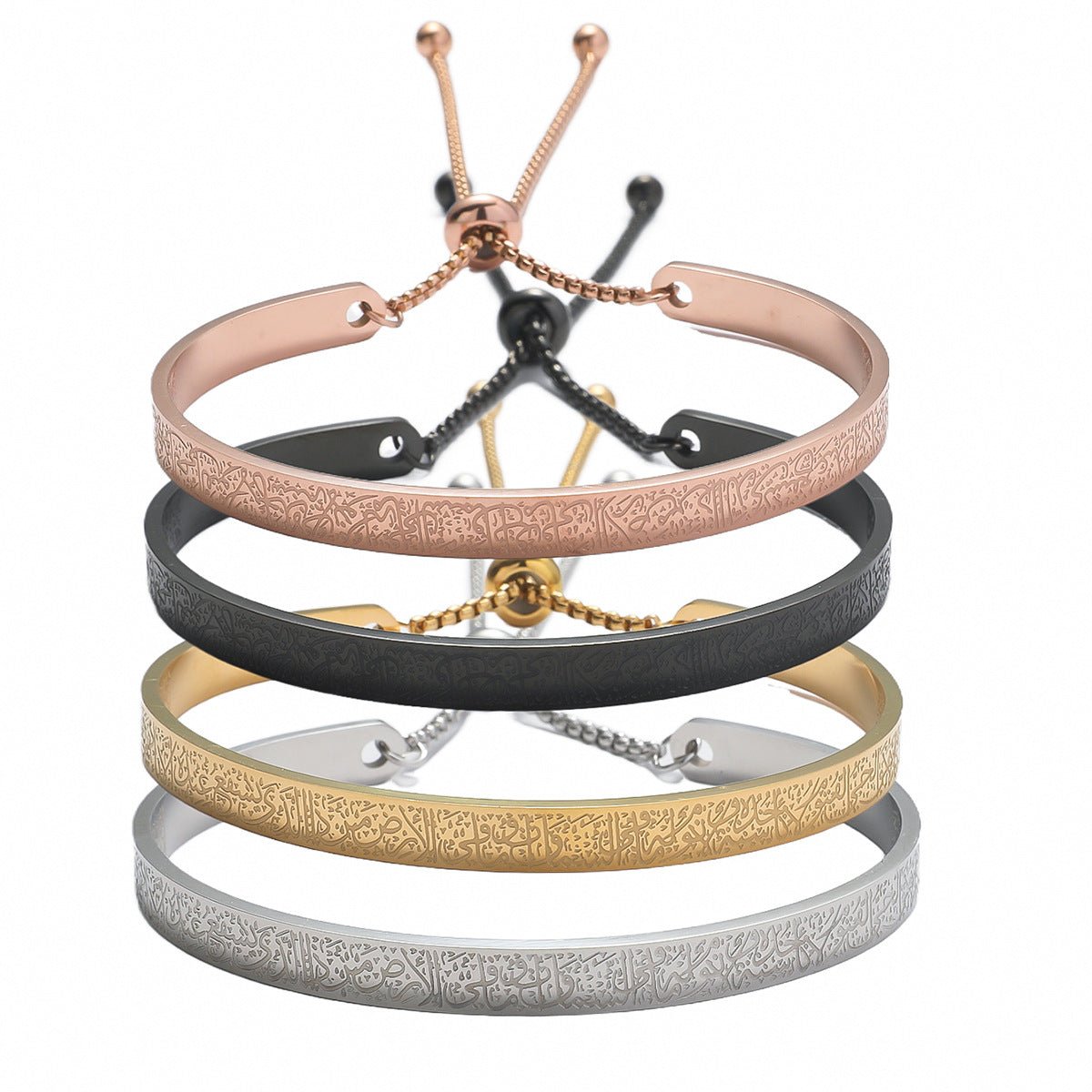 Bracelet en acier titane gravé recto-verso pour homme et femme, inaltérable (avec coffret cadeau) (MAC216)