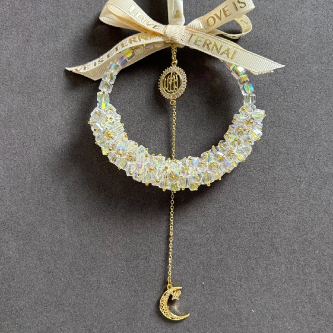Décoration Suspendue Étoile Lune Cristal pour Véhicule (MAC290)
