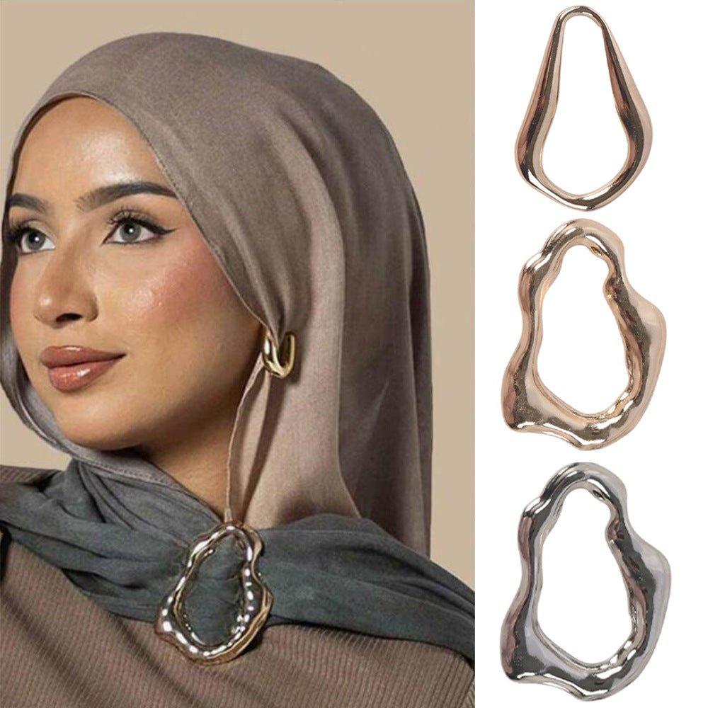 Bague en métal irrégulière pour hijab (MAC365)