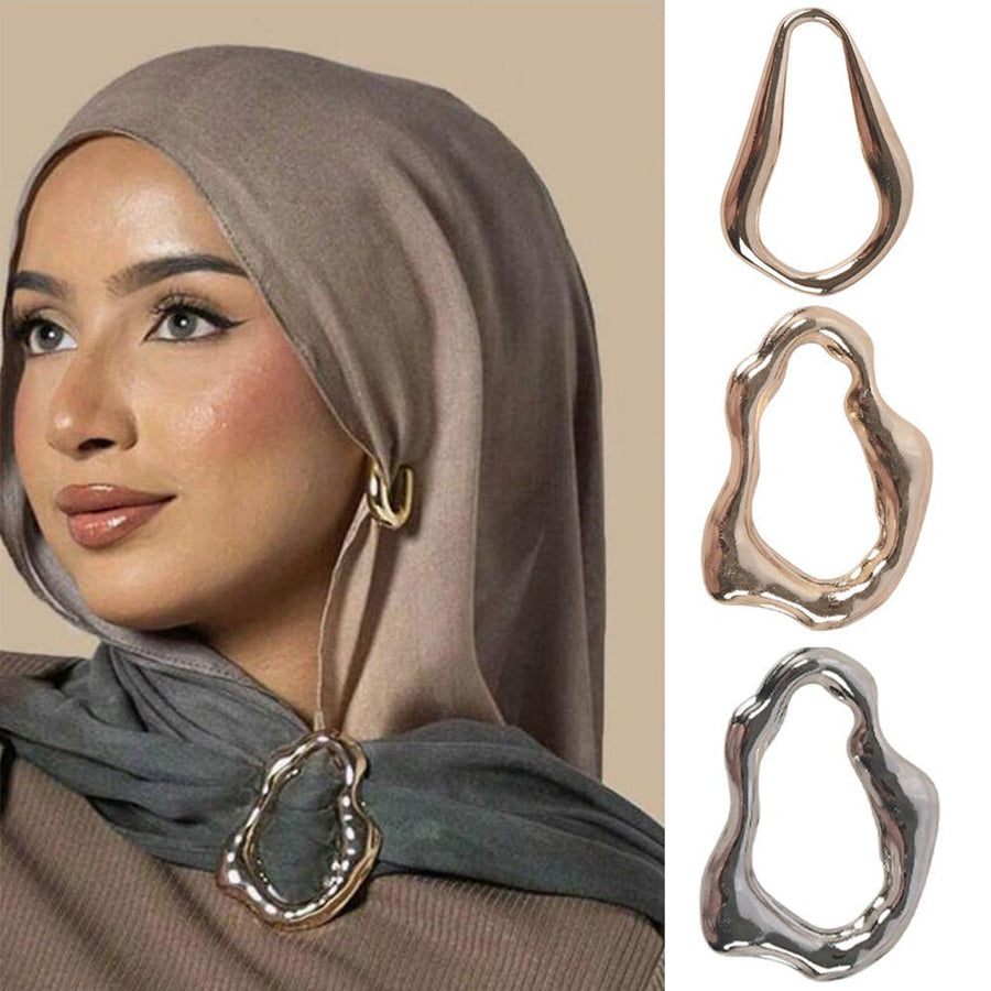 Bague en métal irrégulière pour hijab (MAC365)