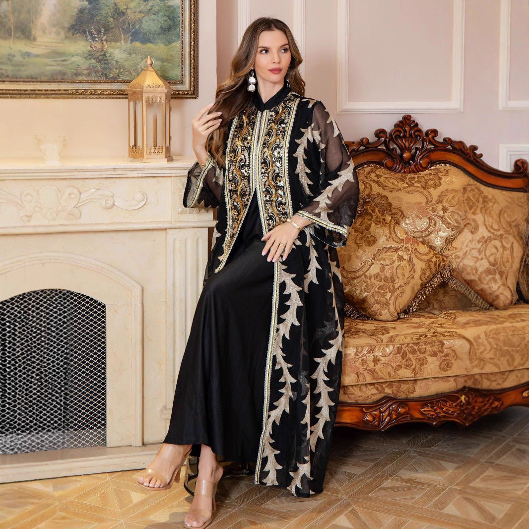 Abaya de soirée en mesh brodé (MA414)