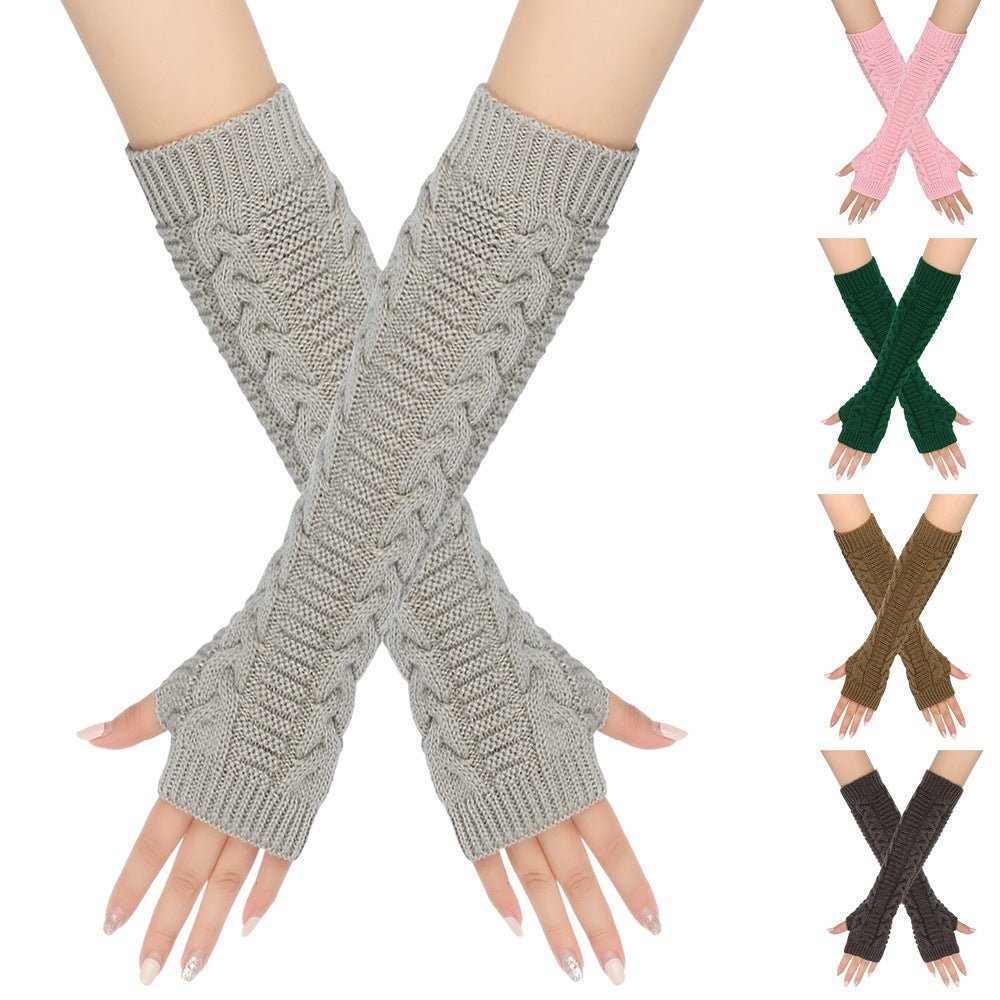 Manchettes chauffe-bras en tricot torsadé douillet (MAC310)