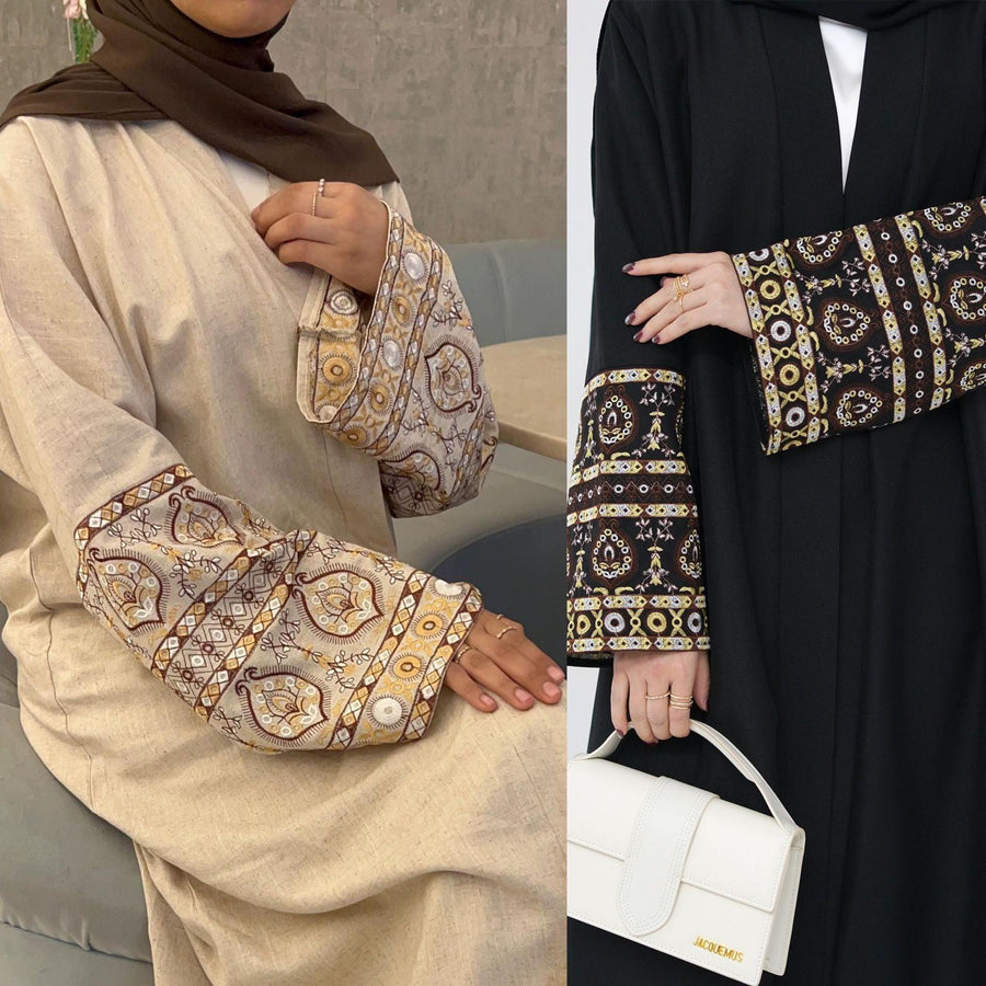 Ensemble Abaya Ouverte Broderie Exquise (MOA039)