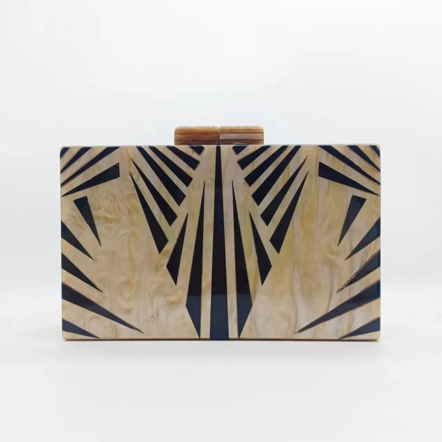 Sac de soirée Etro à motif zèbre — Pochette en acrylique avec chaîne d'épaule pour femme (MAC255)