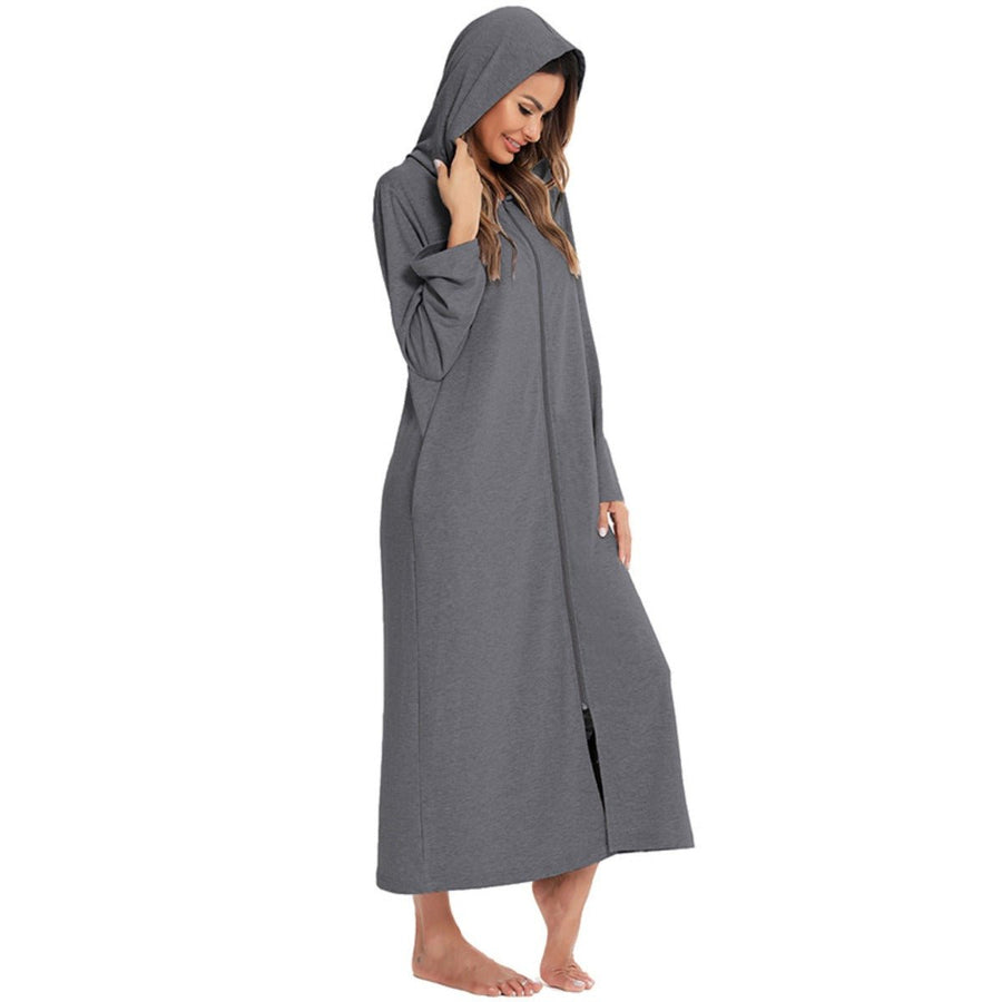 Cardigan long zippé et douillet avec poches | Confort Loungewear (MS110)