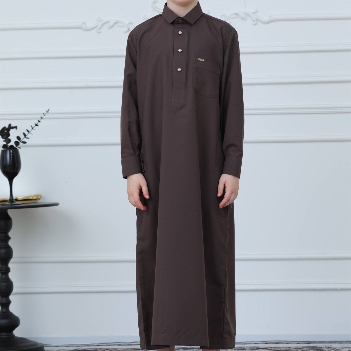 Qamis classique pour garçon avec col et poches (MKB024)