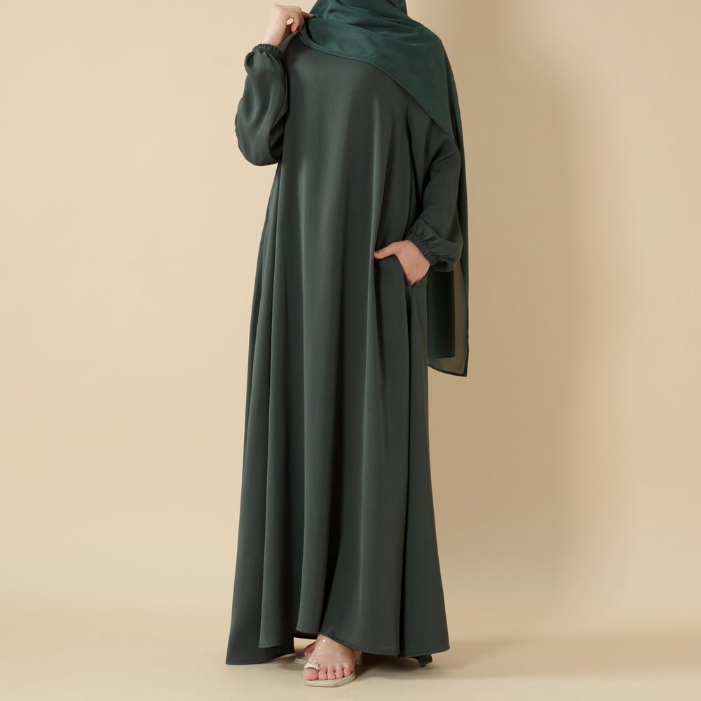 Abaya Nida Premium Luxe Modeste | Abaya Zoom à Coupe Parapluie pour l'Été (MA233)