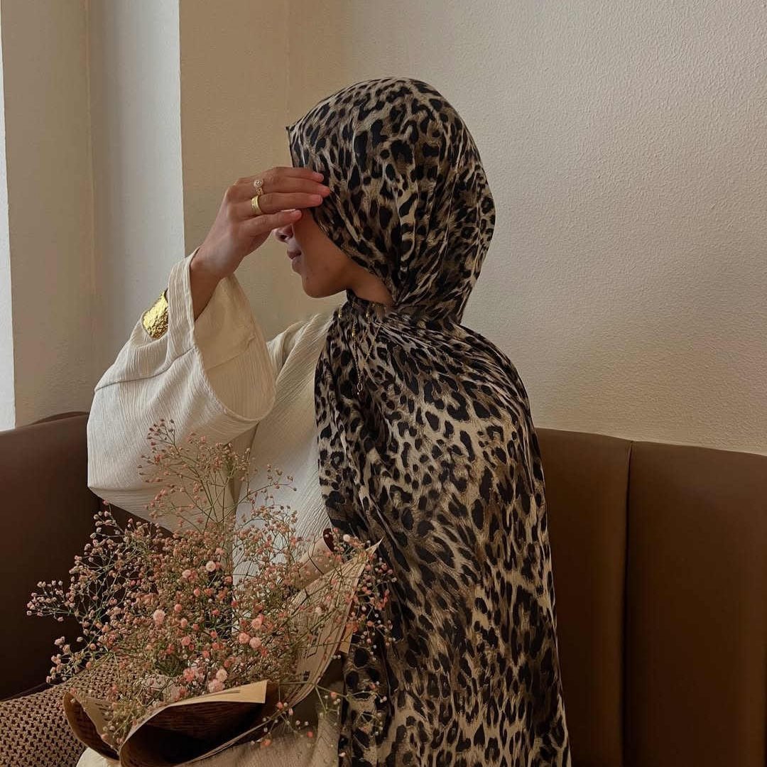 Hijab Tendance Imprimé Léopard Polyvalent (MH164)