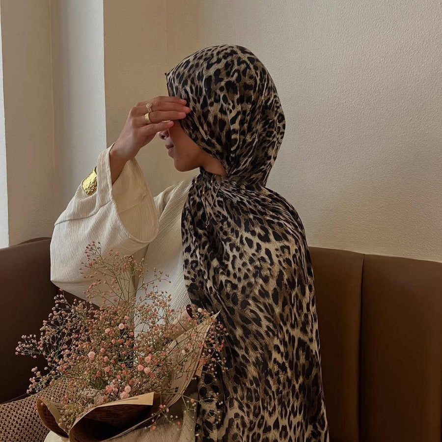 Hijab Tendance Imprimé Léopard Polyvalent (MH164)