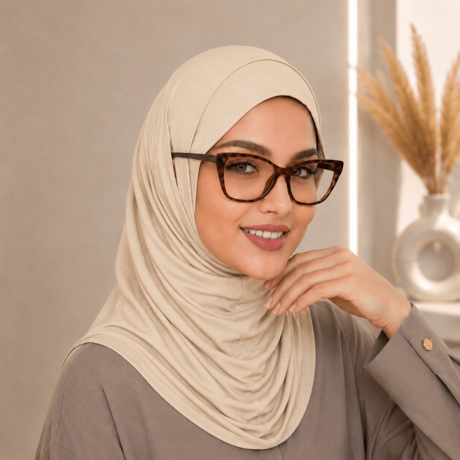 Stretch-Fit Instant Hijab — Coton Modal, Compatible avec Écouteurs (MH224)