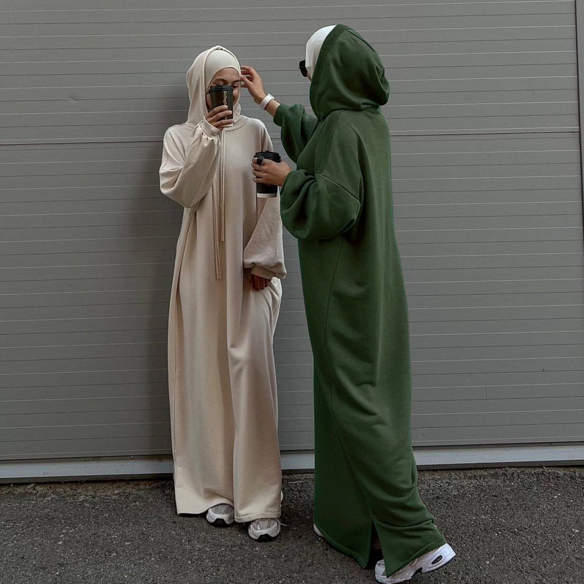 Abaya Sweat à Capuche | Abaya Hoodie avec Poches (MA125)
