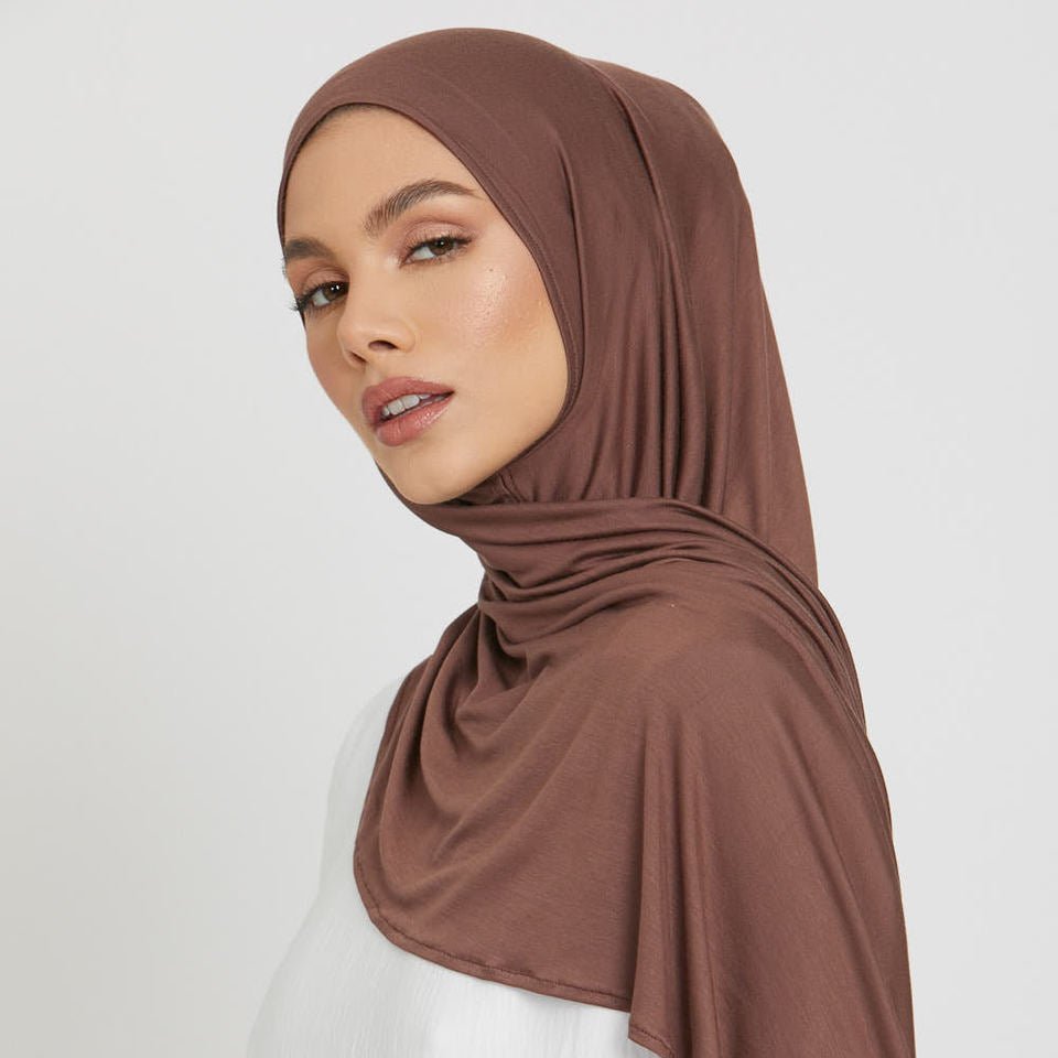 Hijab Premium Style Bohème en Coton Mercerisé Grand Format (MH114)