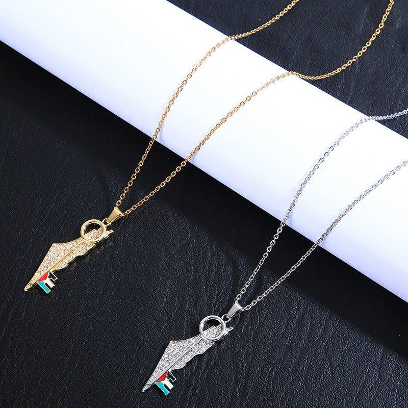 Collier MAC110 en acier inoxydable Keffieh Palestine