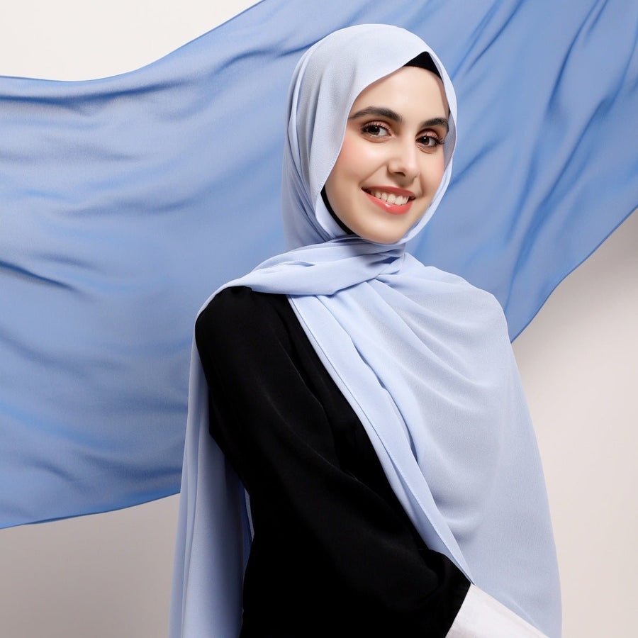 Écharpe Hijab en Chiffon Élégante - Structure Raffinée pour Tenue Modeste (MH127)