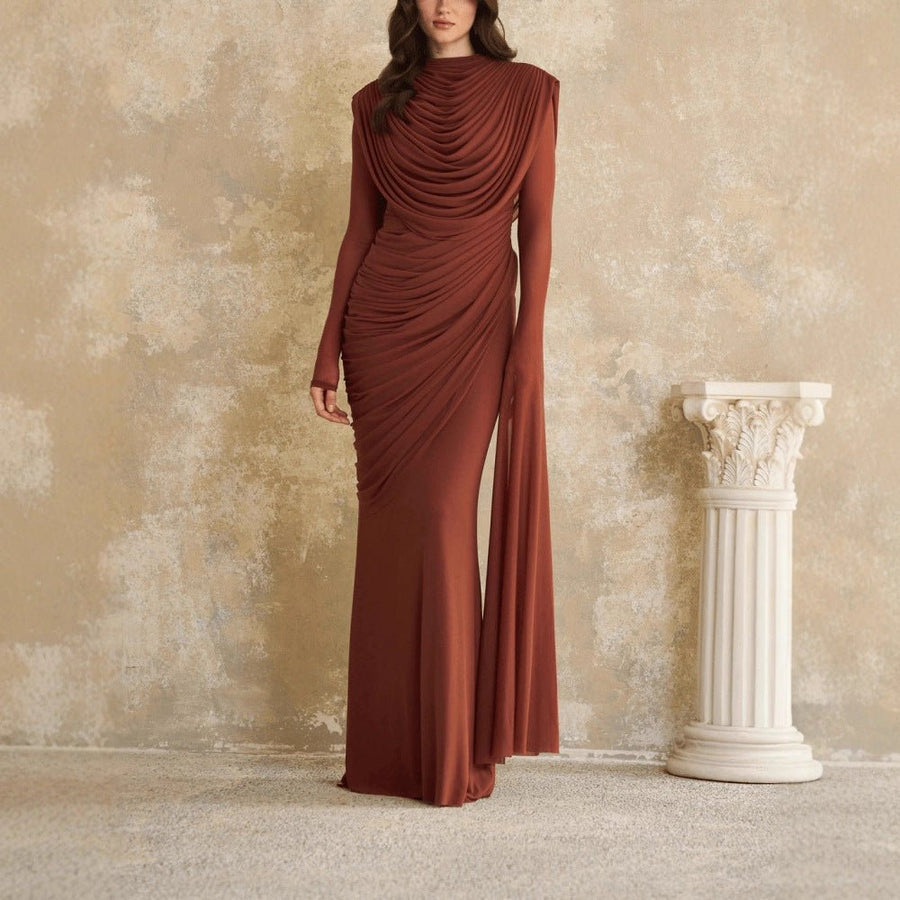 Robe Habillée Plissée Sculpturale (MS325)