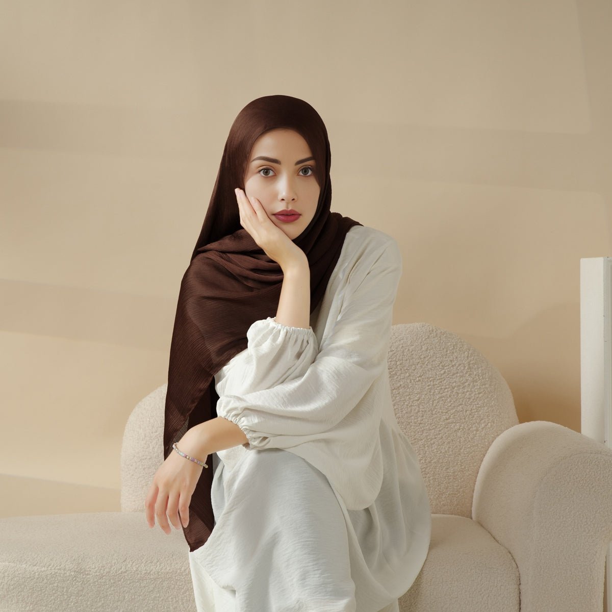 Foulard en satin froissé premium (MH006)
