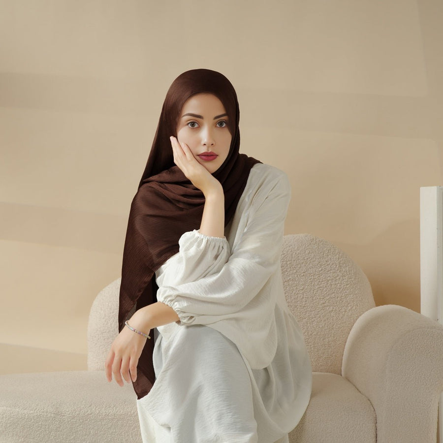 Foulard en satin froissé premium (MH006)