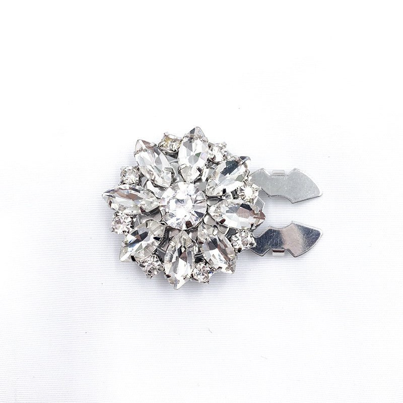 Cache-boutons strass | Pinces décoratives fleurs cristal (MAC359)