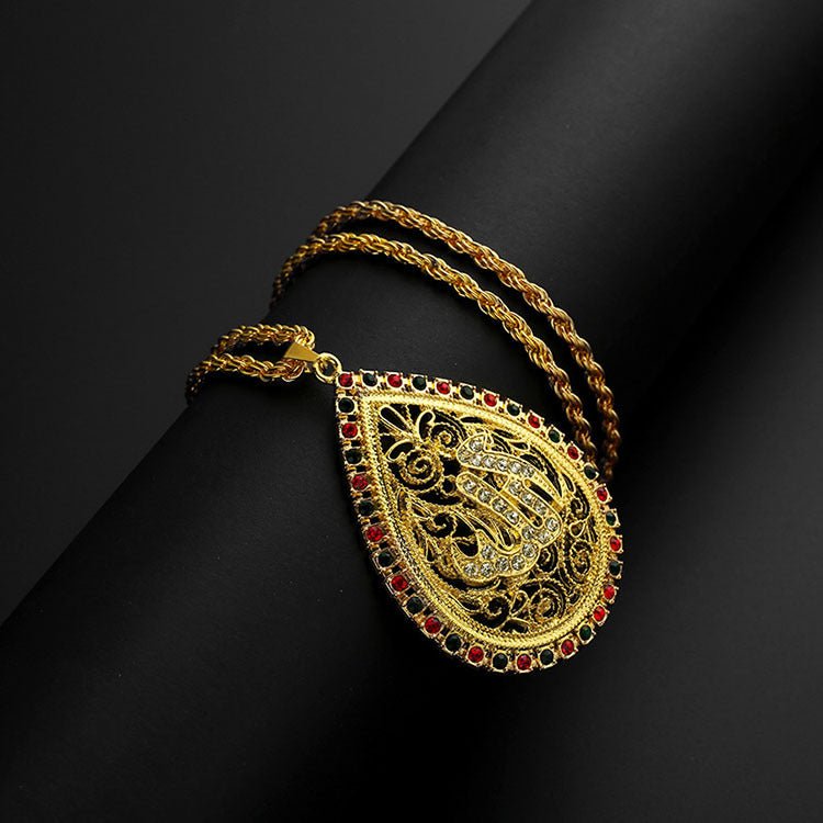 Pendentif doré ethnique, élégant et raffiné (MAC231) (AVEC BOÎTE CADEAU)