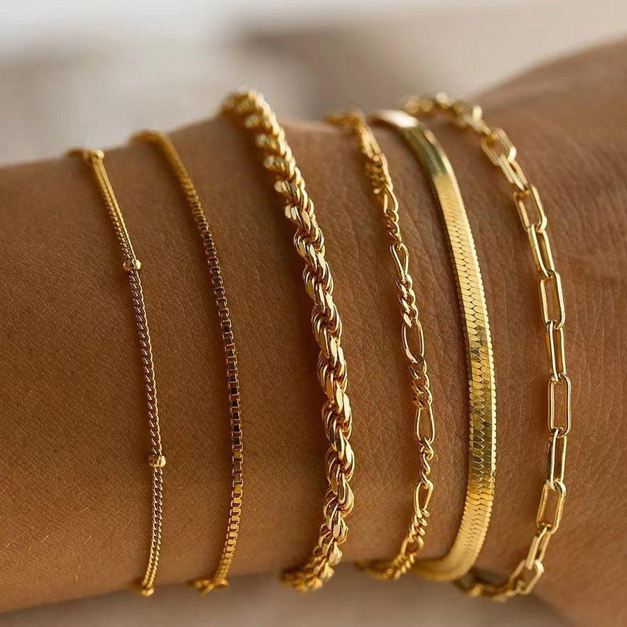 Bracelet multi-rangs métallique bohème minimaliste MAC092