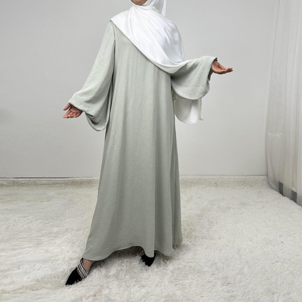 Abaya à manches lanternes en crêpe (MA124)