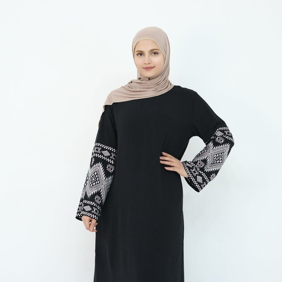 Abaya Décontractée Brodée Élégante (MA139)