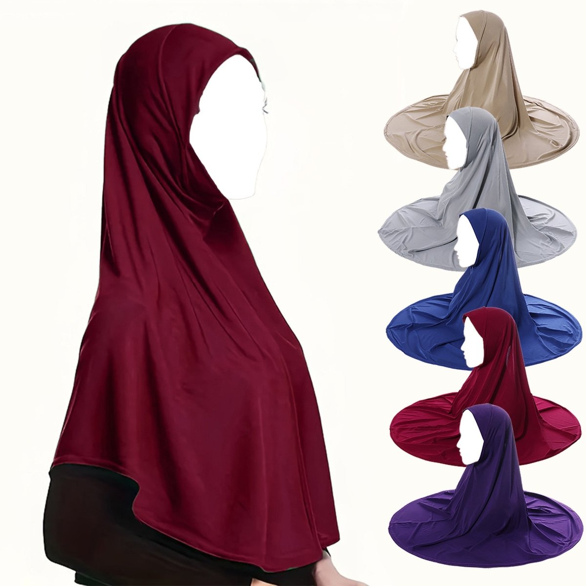Hijab Khimar en Lin Cristal à Bord Arrondi (MK028)