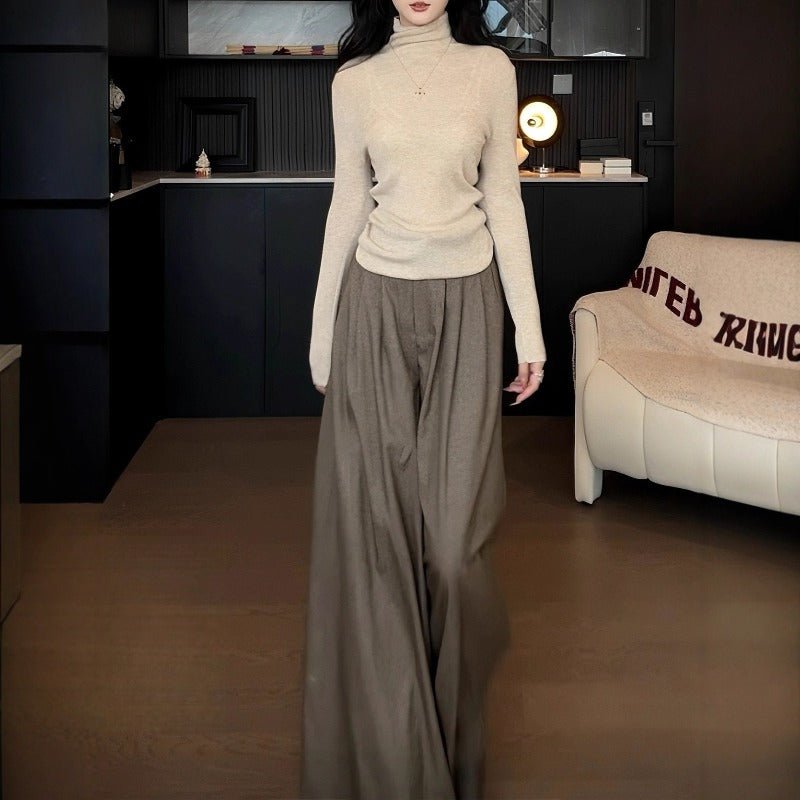 Pantalon Palazzo Taille Haute à Jambe Large | Coupe Ample et Tailleur (MS178)