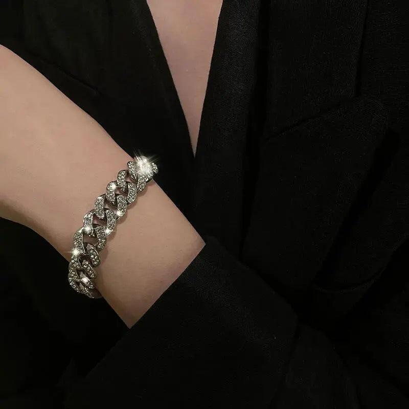 Bracelet large MAC036 à éclats de diamant
