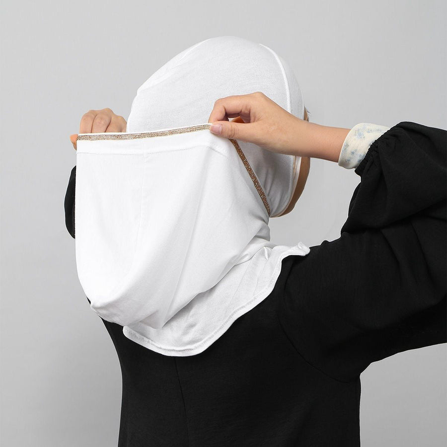 Crystal Trim Instant Hijab Cap(MH256)