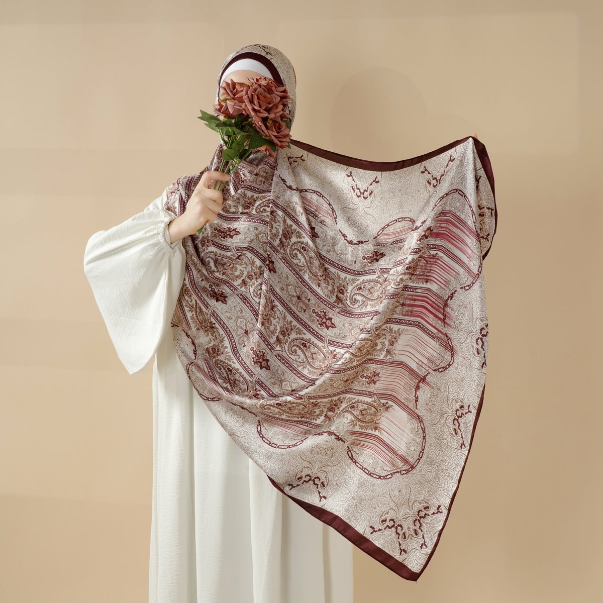 Foulard Souple Imprimé Cachemire Bohème – Étole Longue et Légère & Hijab Modeste (MH106)