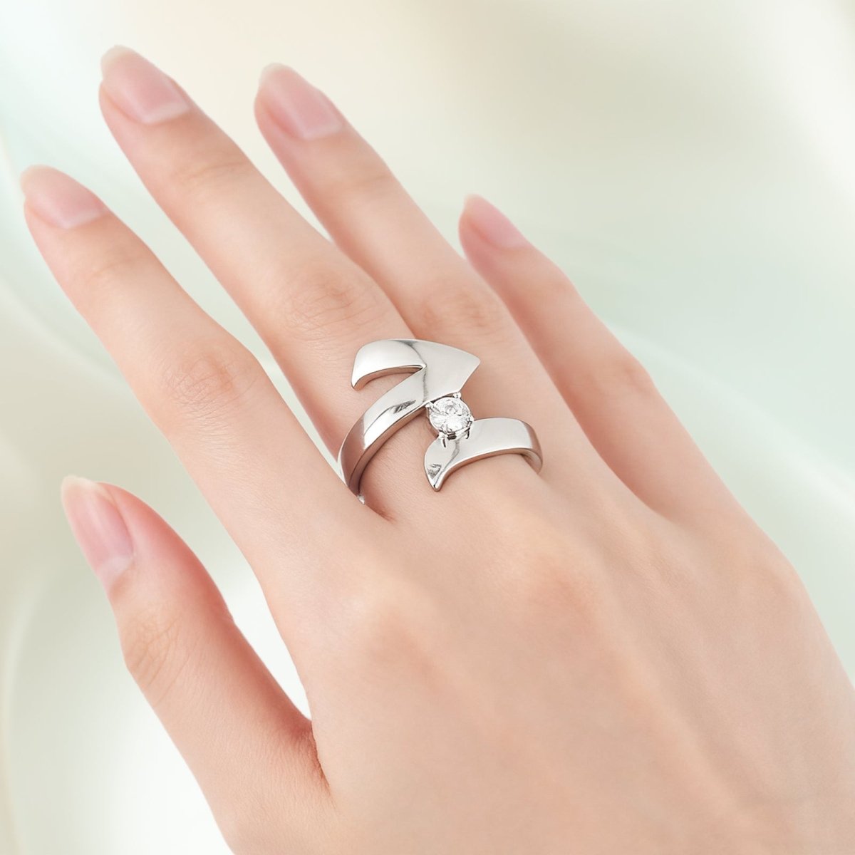 Bague Diamant Asymétrique Artisanale Glamour Audacieux pour des Moments d'Exception (MAC282)