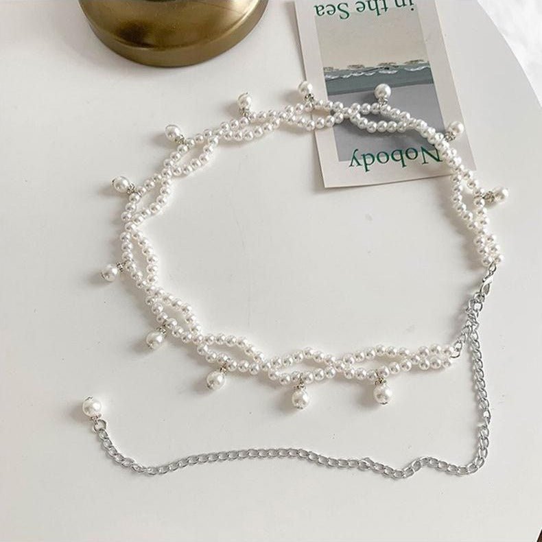 Chaîne de Taille à Pompon de Perles | Ceinture Chaîne de Corps Ajustable (MAC363)