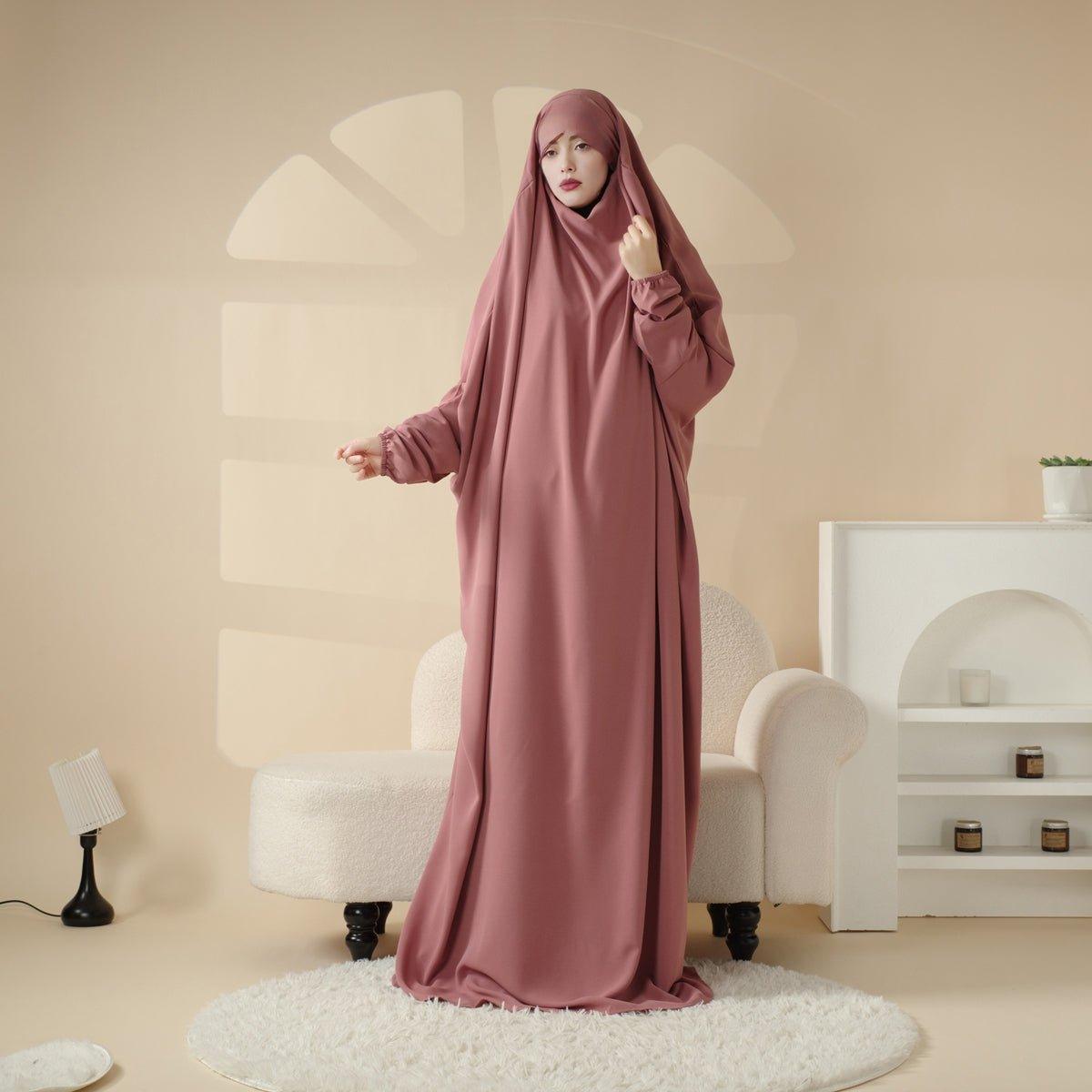 MJ0055 Jilbab 1 pièce en viscose avec niqab attaché