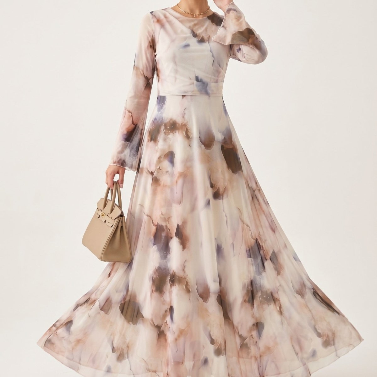 Robe Maxi Imprimé Aquarelle (MS447)