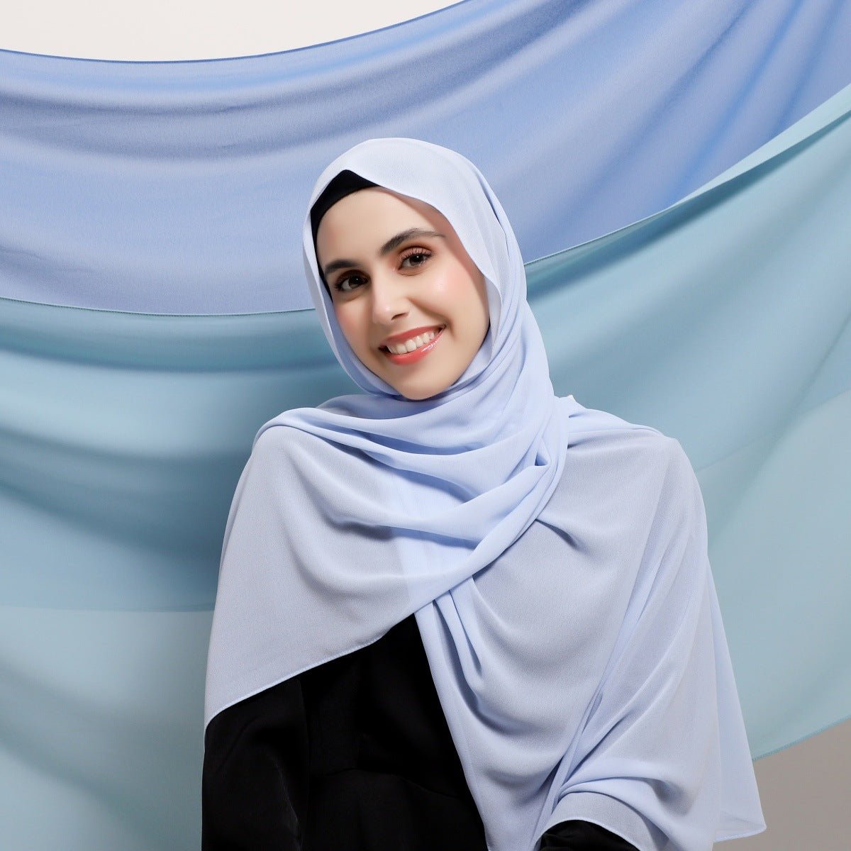 Écharpe Hijab en Chiffon Élégante - Structure Raffinée pour Tenue Modeste (MH127)
