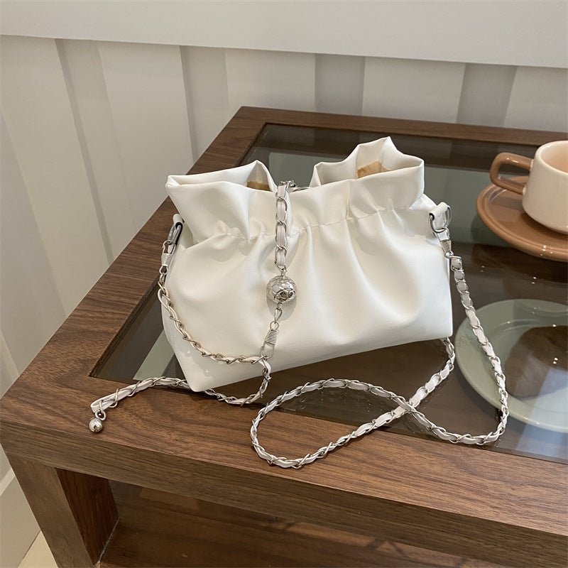 Sac Pleated Cloud à bandoulière avec chaîne, polyvalent (MAC201)