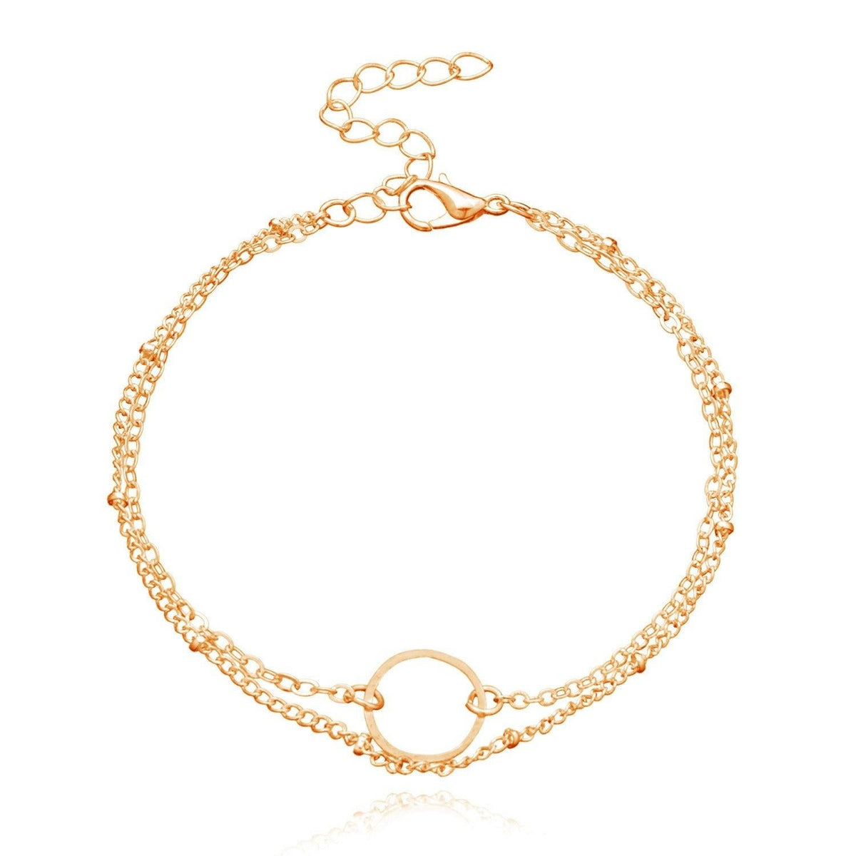 MAC085 Bracelet double couche à motif géométrique ajouré, élégant et tendance