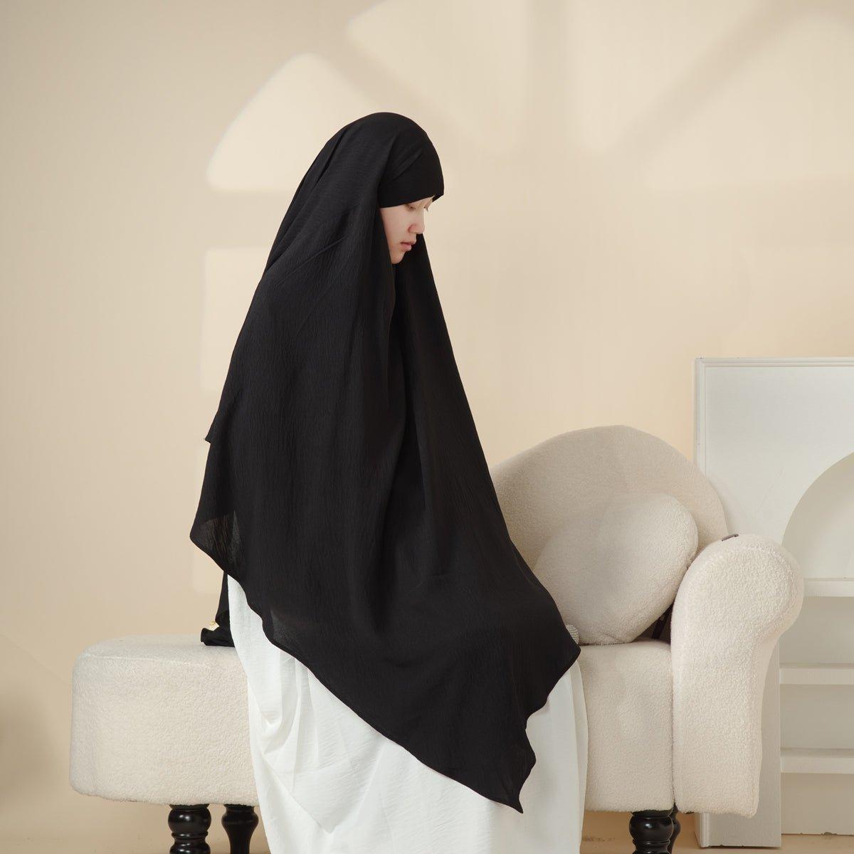 MK005 Khimar une couche en crêpe