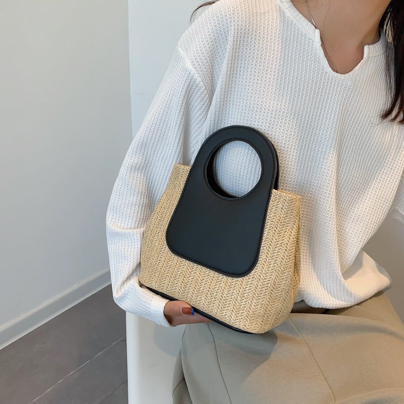 Sac à poignée tissée contraste été (MAC467)