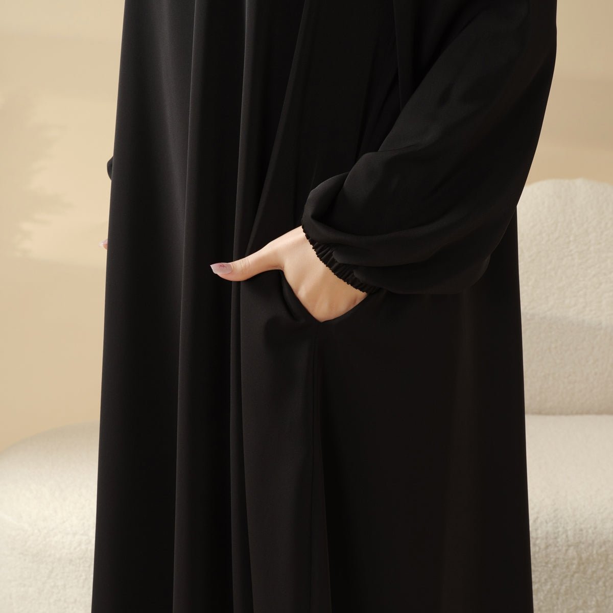 Abaya coupe parapluie essentielle premium à poches polyvalentes (MA113)
