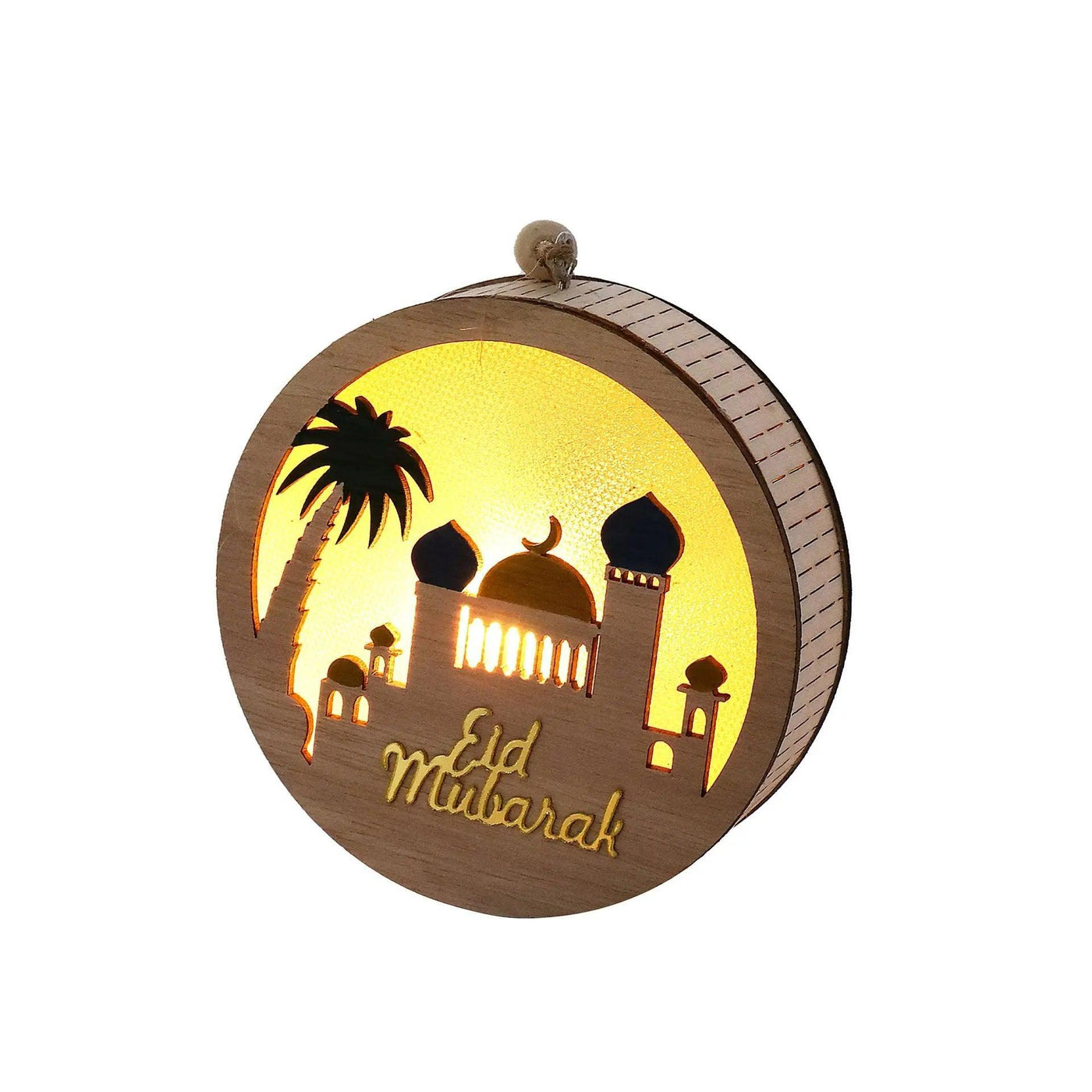 MR036 Pendentif Lumineux LED en Bois "Eid Mubarak
