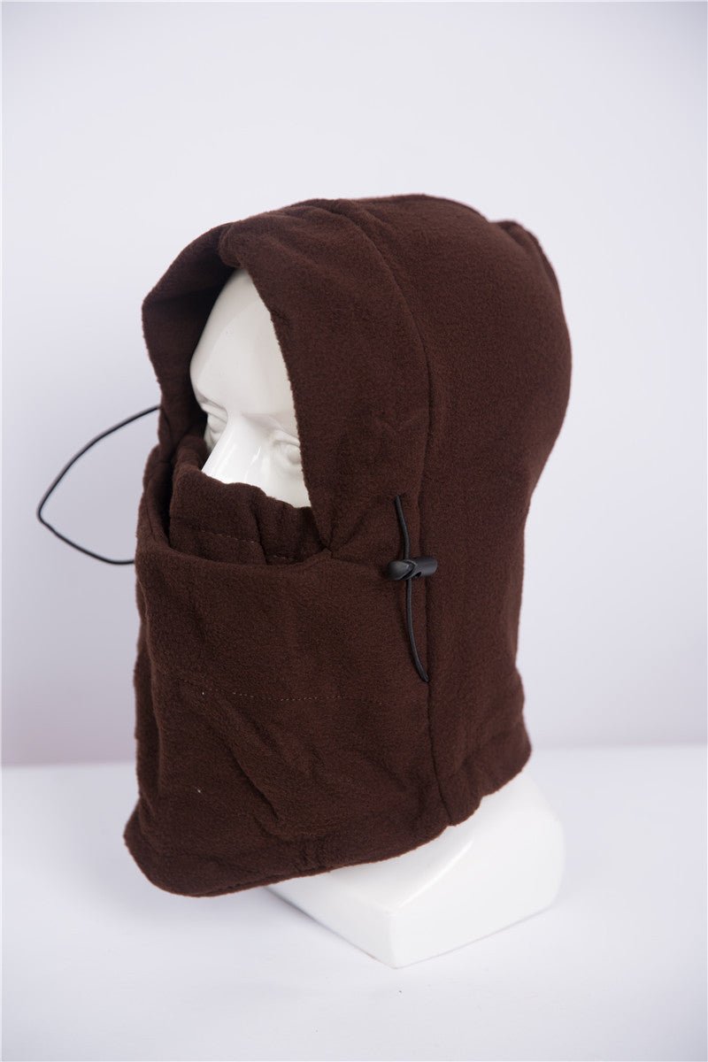 Cagoule d'hiver doublée polaire | Masque de ski intégral avec capuche ajustable (MAC306)