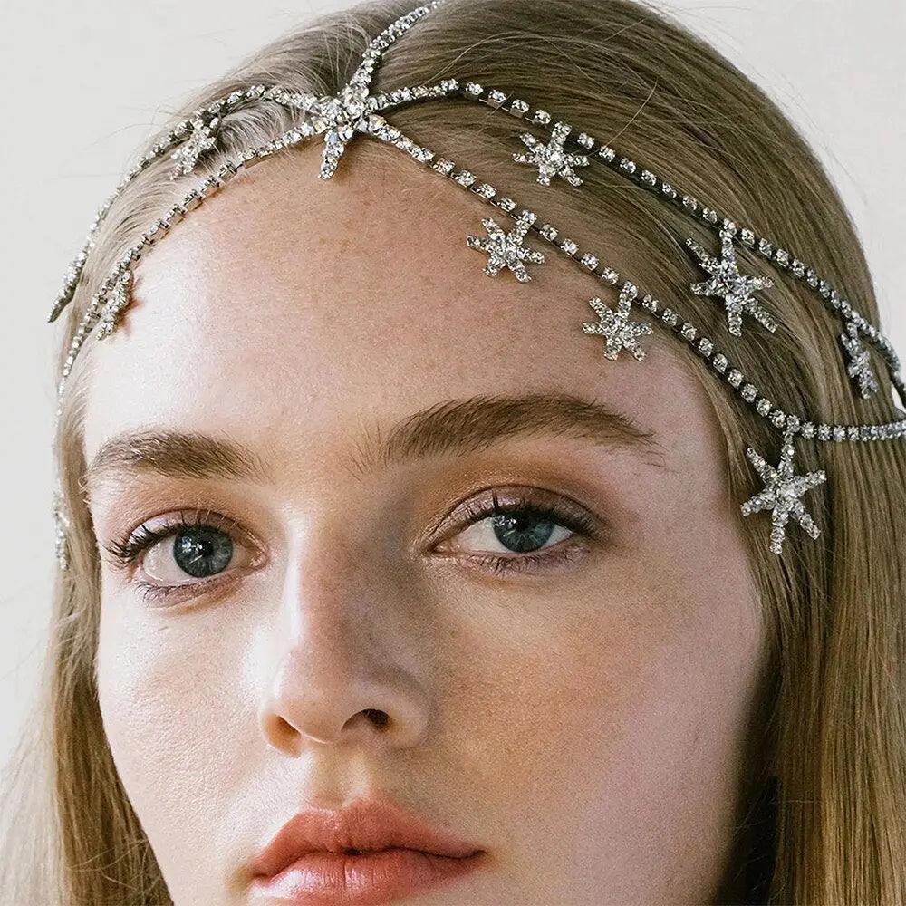 Serre-tête chaîne étoile strass MAC050