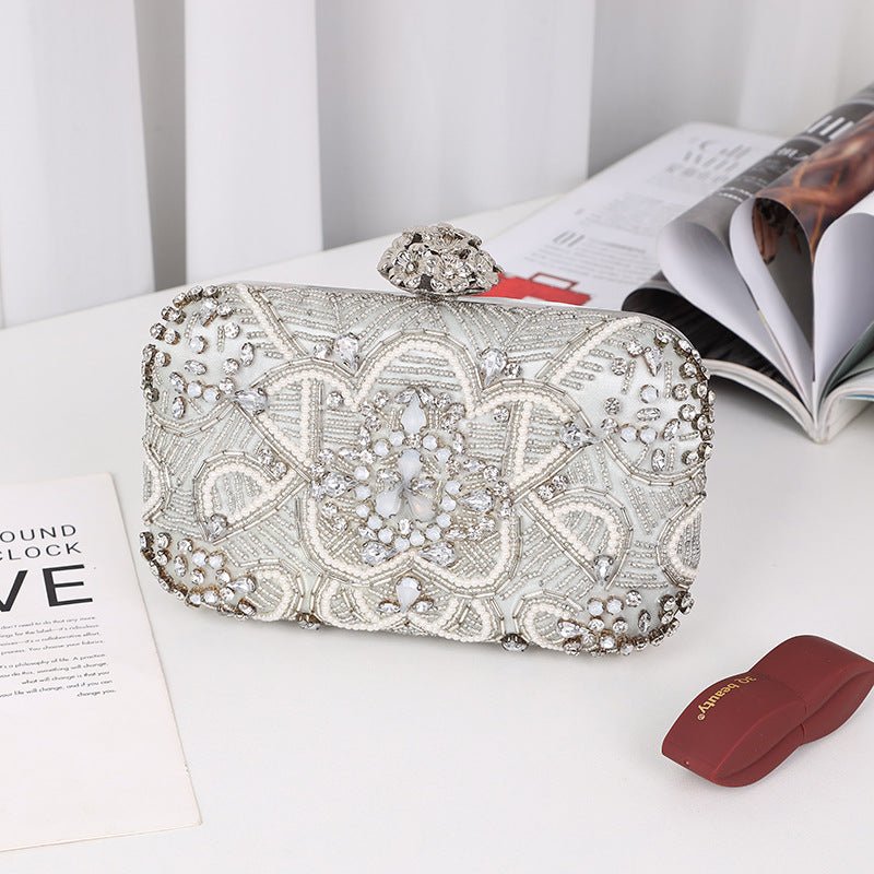 Pochette de soirée perlée ornée de diamants (MAC302)