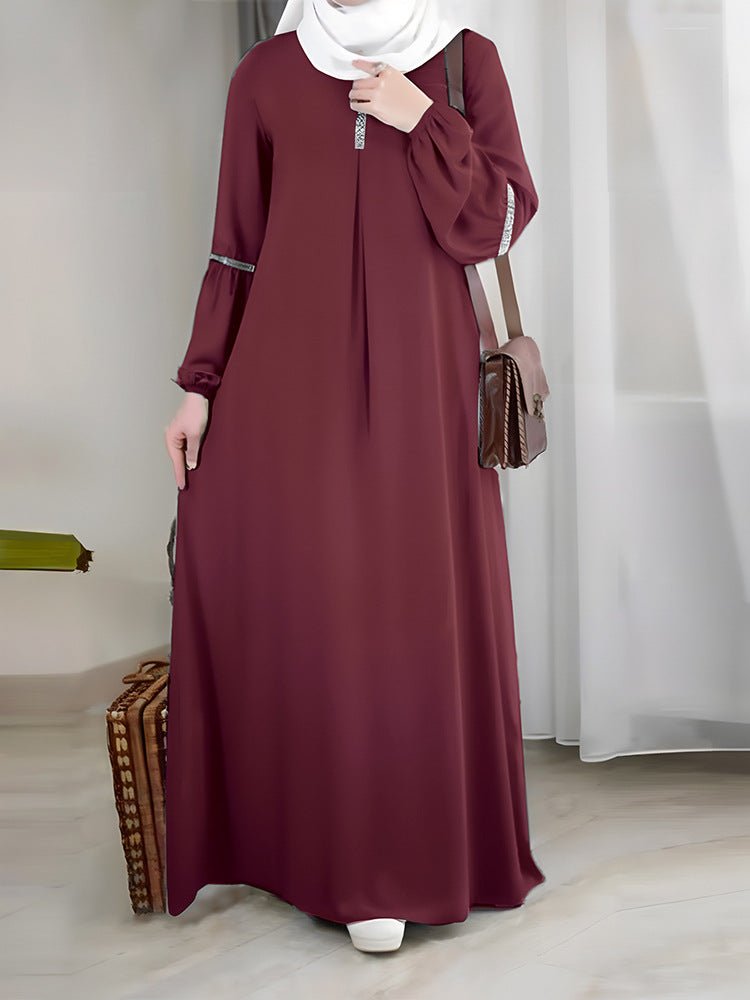Abaya décontractée et polyvalente avec délicats détails en paillettes (MA150)