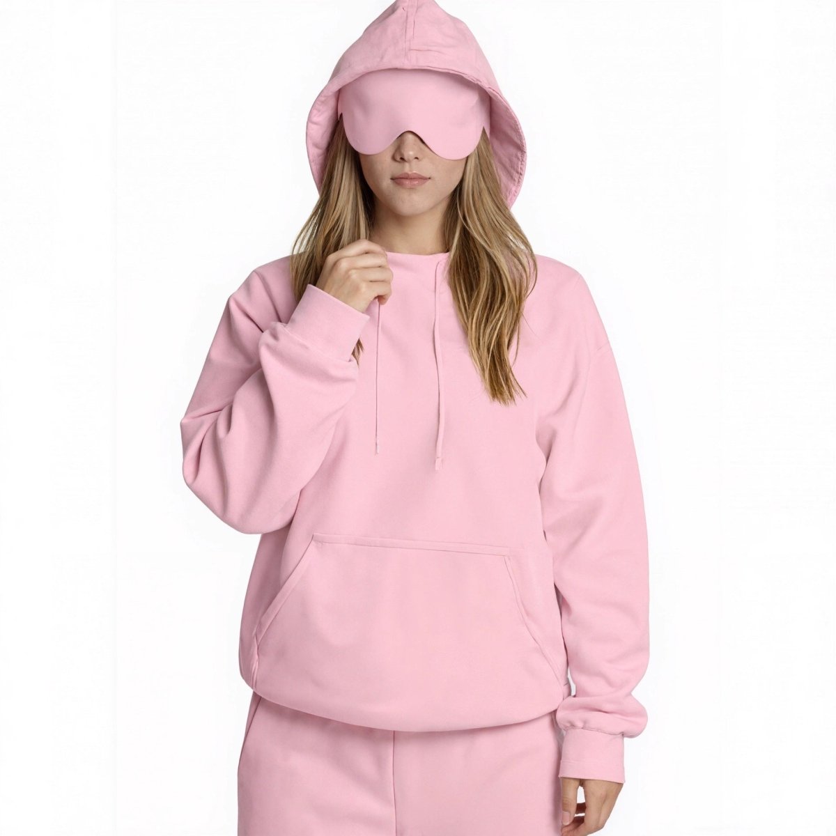 Sweat à capuche Travel Mode avec masque de sommeil intégré | Pull oversize avec masque de sommeil intégré (MS209)